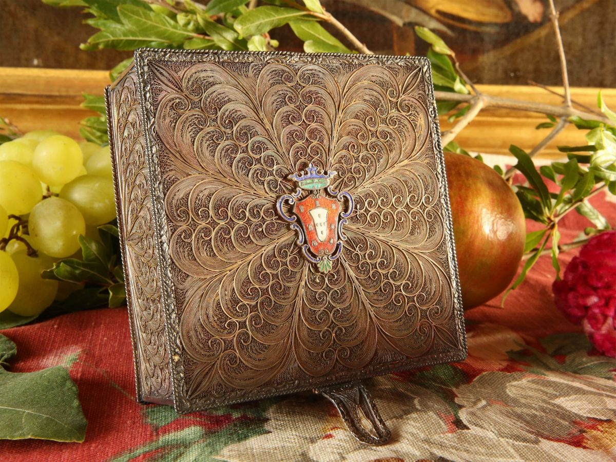 Cofanetto in Filigrana di Argento Sterling Vermeil