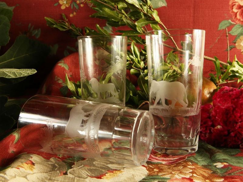 Serie di Sei Bicchieri in Cristallo