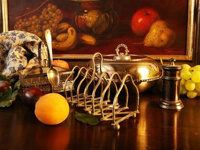 Lotto di Accessori per la Tavola in Metallo Argentato