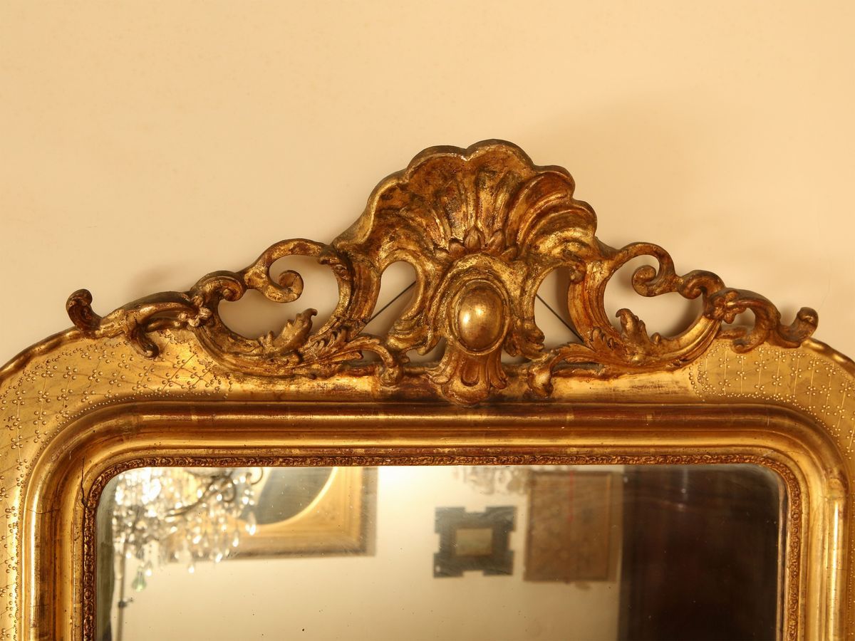 Specchiera con Cornice in Legno e Pastiglia Dorata