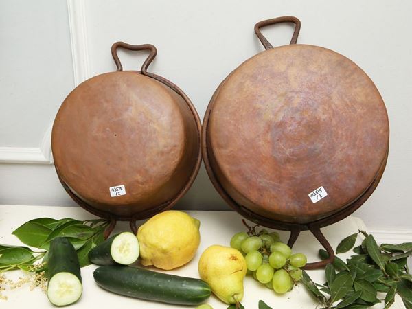 Two copper pots
