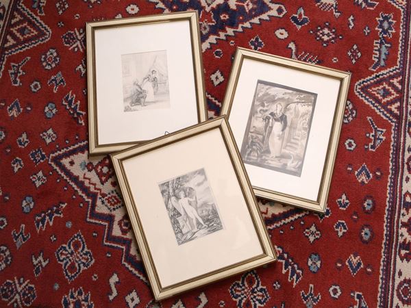 Lot of drawings  (19th century)  - Auction Furniture and paintings from ancient palace in the Marche - Maison Bibelot - Casa d'Aste Firenze - Milano