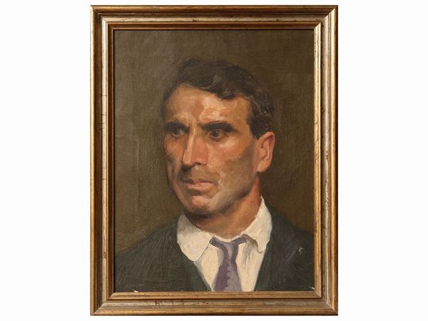 Male portrait  (20th century)  - Auction Furniture and paintings from ancient palace in the Marche - Maison Bibelot - Casa d'Aste Firenze - Milano
