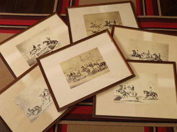 Collection of six vintage photolithographs