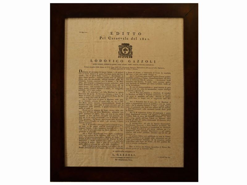 Due Editti, 1821