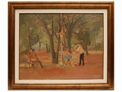 Scorcio di Parco con Personaggi 1956