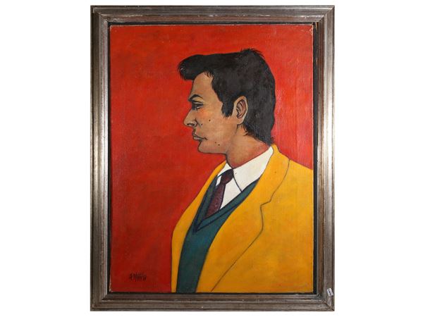 Aldo Nava : Male portrait  - Auction Modern and Contemporary Art - Maison Bibelot - Casa d'Aste Firenze - Milano
