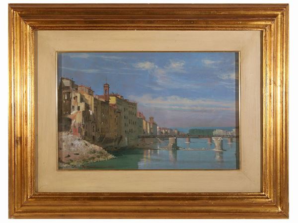 Angelo Mambriani : Florentine view, 1945  - Auction Modern and Contemporary Art - Maison Bibelot - Casa d'Aste Firenze - Milano