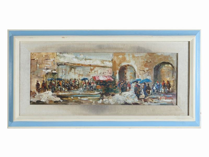 Norberto Martini - Mercato con la Neve 1977