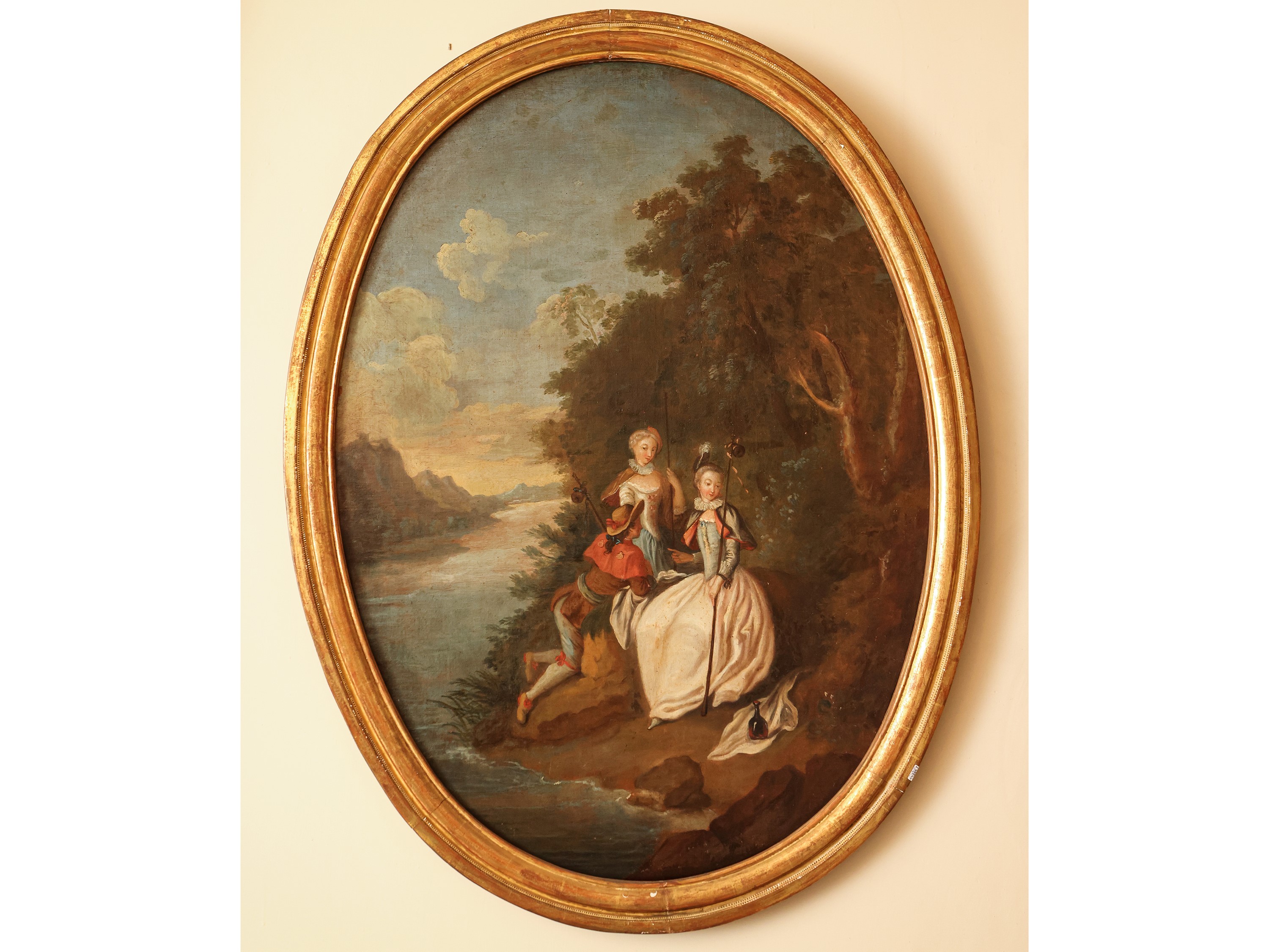 Maniera di Francois Boucher - Scene Galanti in Paesaggi di Gusto Arcadico
