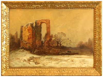 Paesaggio Innevato con Rovine