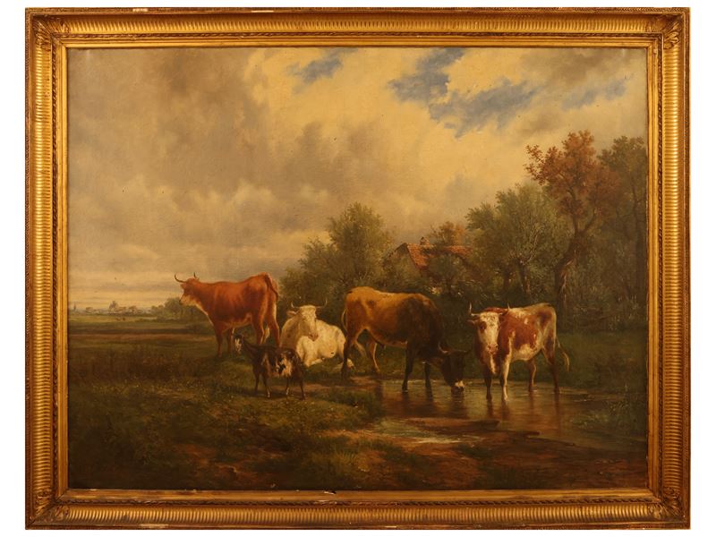 Victor Émile Cartier - Armenti in un Paesaggio