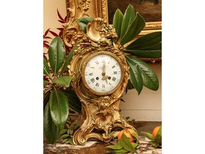 Orologio da Camino in Bronzo Dorato, Jollet & C.ie