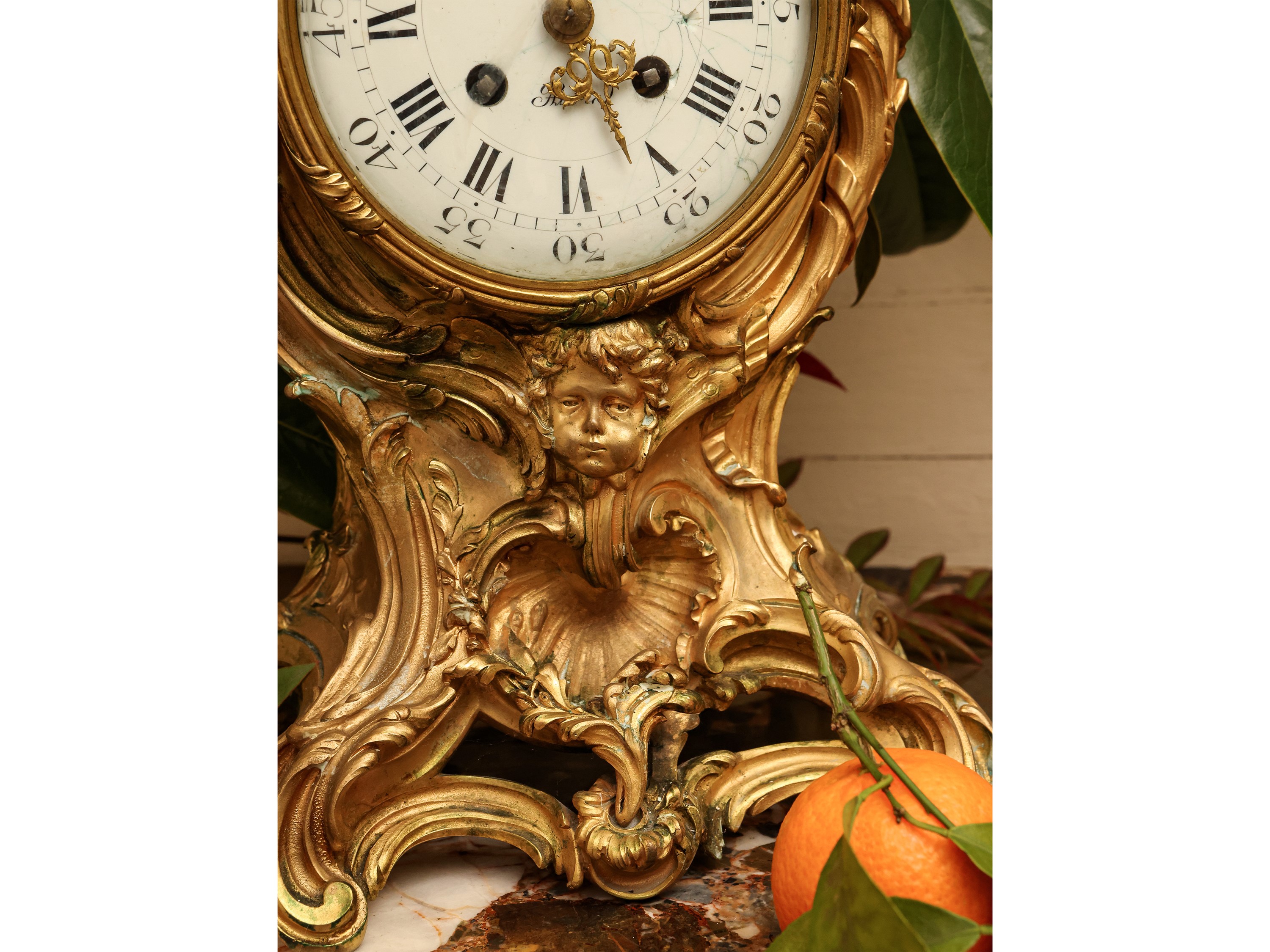 Orologio da Camino in Bronzo Dorato, Jollet & C.ie
