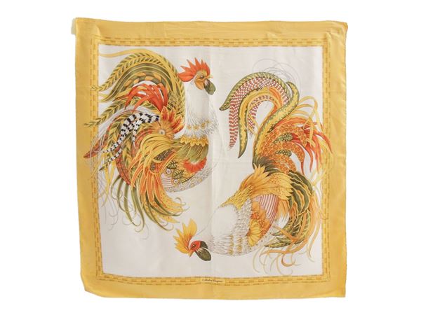 Silk foulard, Salvatore Ferragamo  - Auction Vintage Clothes and Accessories - Maison Bibelot - Casa d'Aste Firenze - Milano