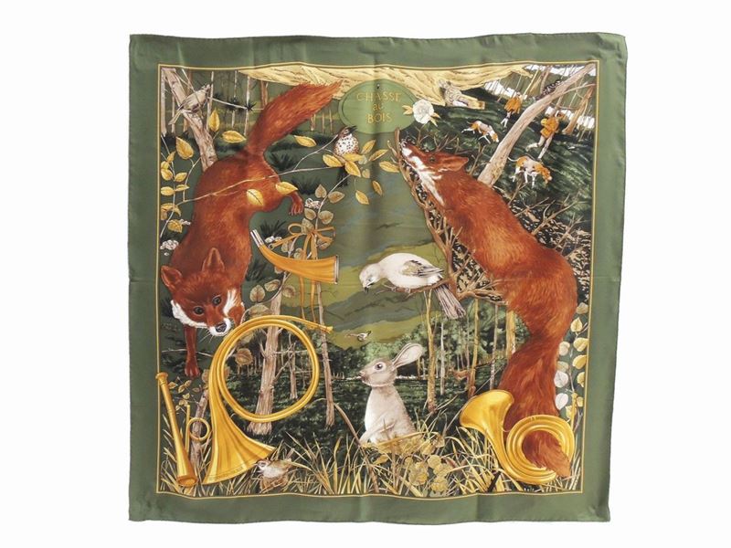 Foulard Carrè in Seta "chasse Au Bois", Hermès