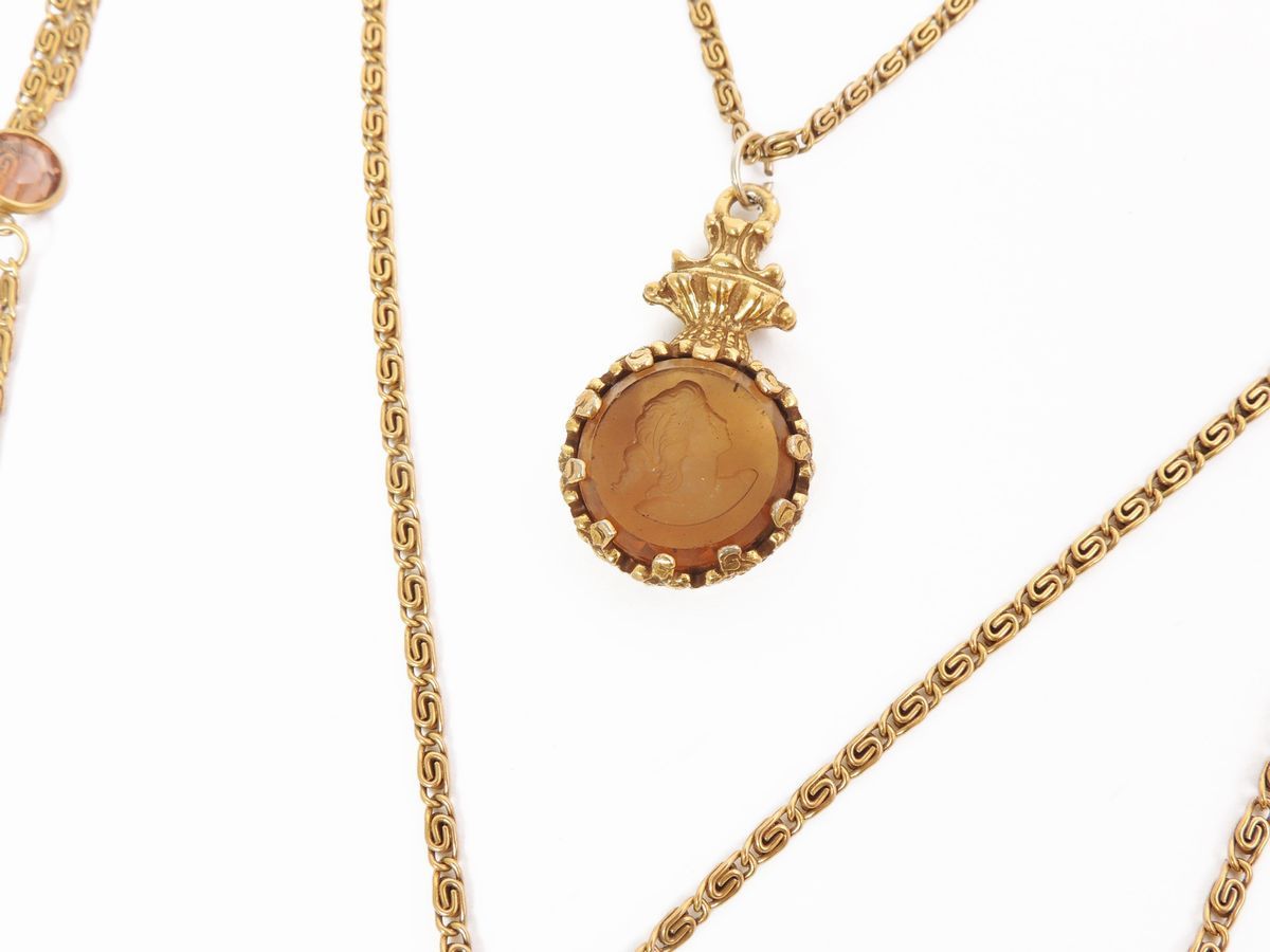 Collana Multifilo in Metallo e Vetro, Goldette
