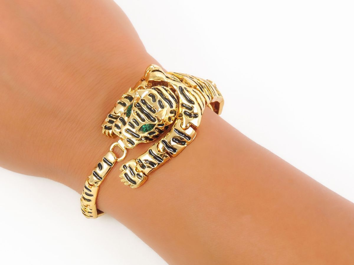 Demi Parure Animalier in Metallo Dorato e Smalti