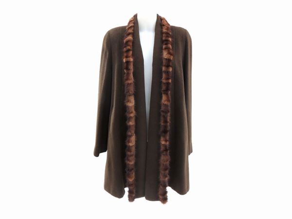 Brown wool tailored coat