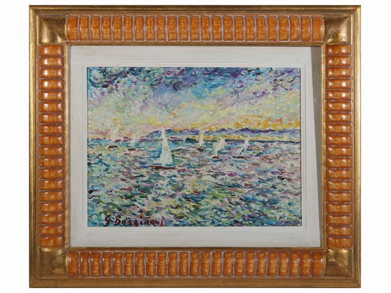Guido Borgianni - Marina con Barche a Vela