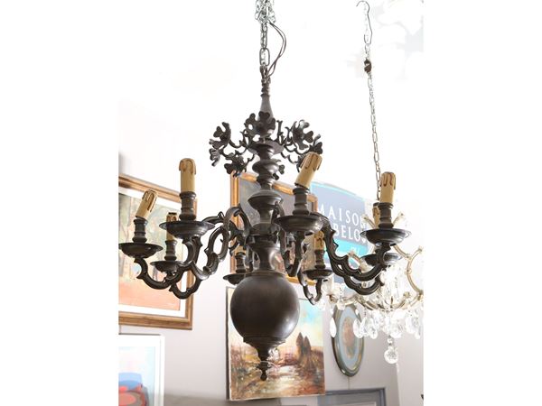 Bronze chandelier  - Auction A house on the Ponte Vecchio - Maison Bibelot - Casa d'Aste Firenze - Milano