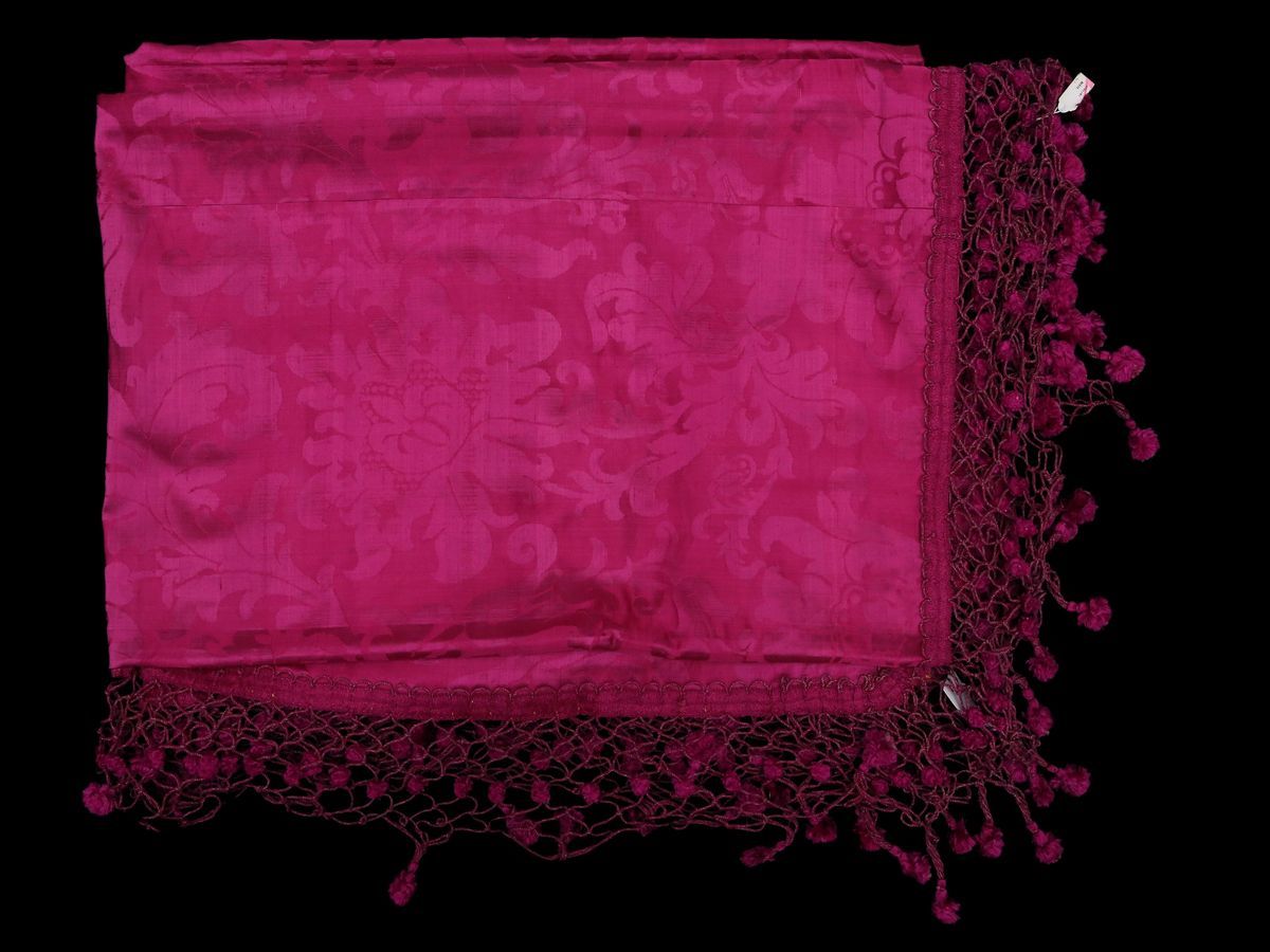 Copriletto Matrimoniale in Seta Damascata Color Magenta