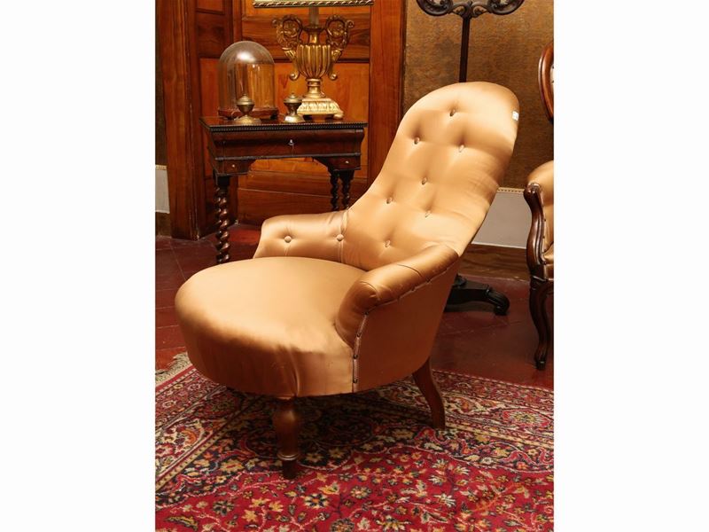 Coppia di Poltroncine a Pozzetto Imbottite