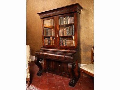 Scrivania con Alzata Impiallacciata in Legno di Violetto