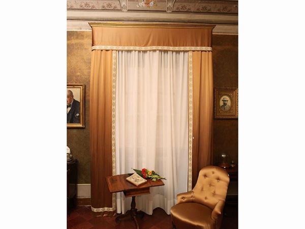Valance with curtains