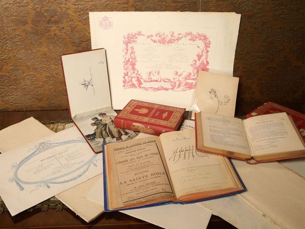 Lot of paper curiosities  (19th / 20th century)  - Auction Furniture and paintings from ancient palace in the Marche - Maison Bibelot - Casa d'Aste Firenze - Milano