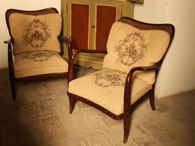 Coppia di Poltroncine in Satinwood