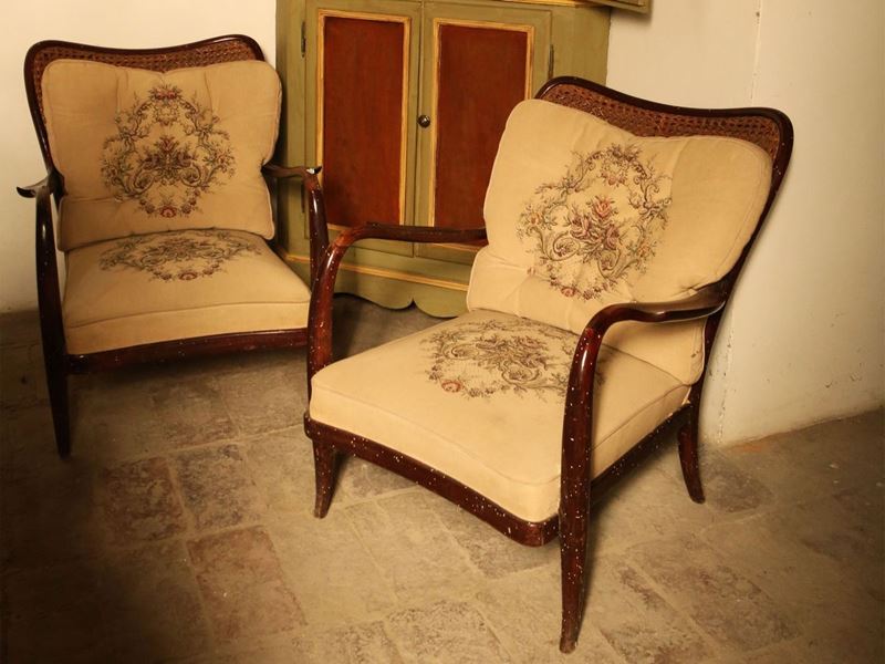 Coppia di Poltroncine in Satinwood