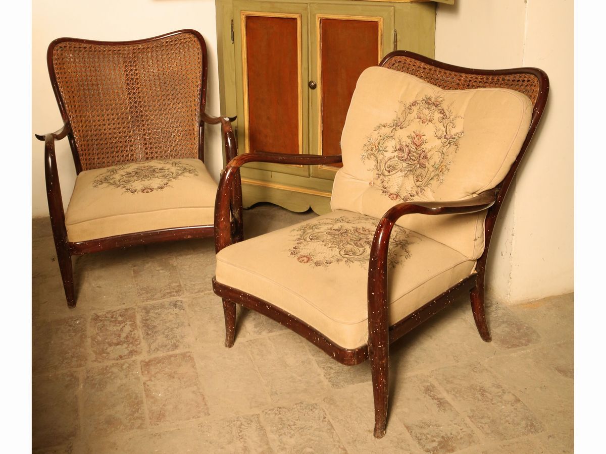 Coppia di Poltroncine in Satinwood