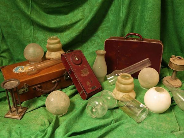Miscellaneous glass for oil lamps and other vintage curiosities