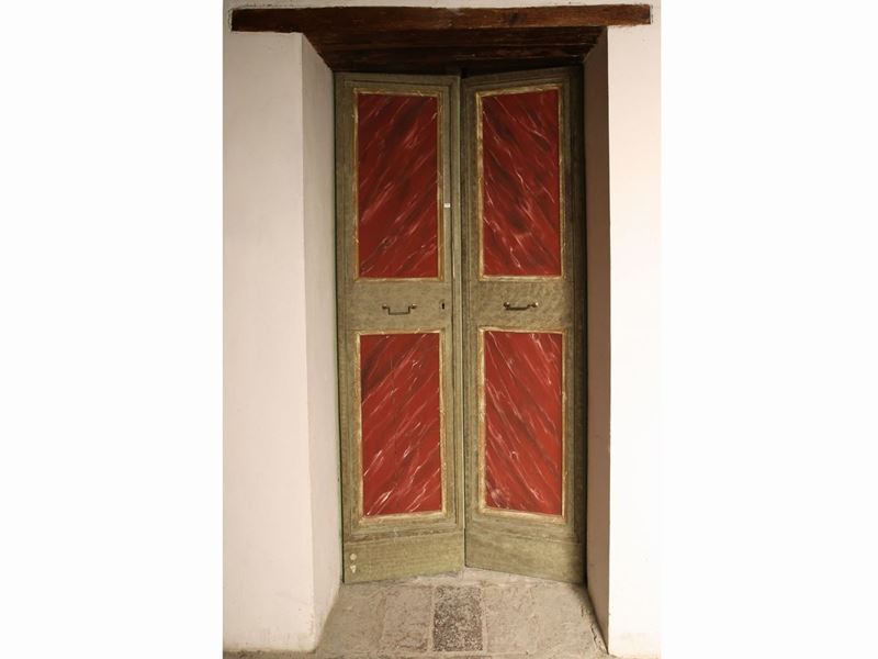 Porta D'epoca a Due Ante in Legno Laccato
