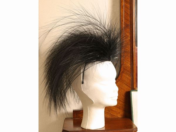 Black aigrette hairstyle ornament