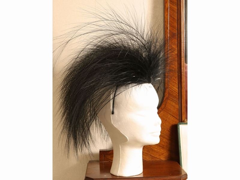 Ornamento per Acconciatura in Aigrette Nere