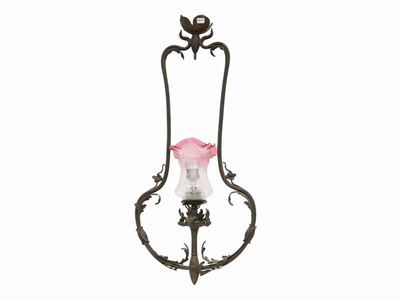 Piccolo Lampadario Liberty in Metallo Dorato