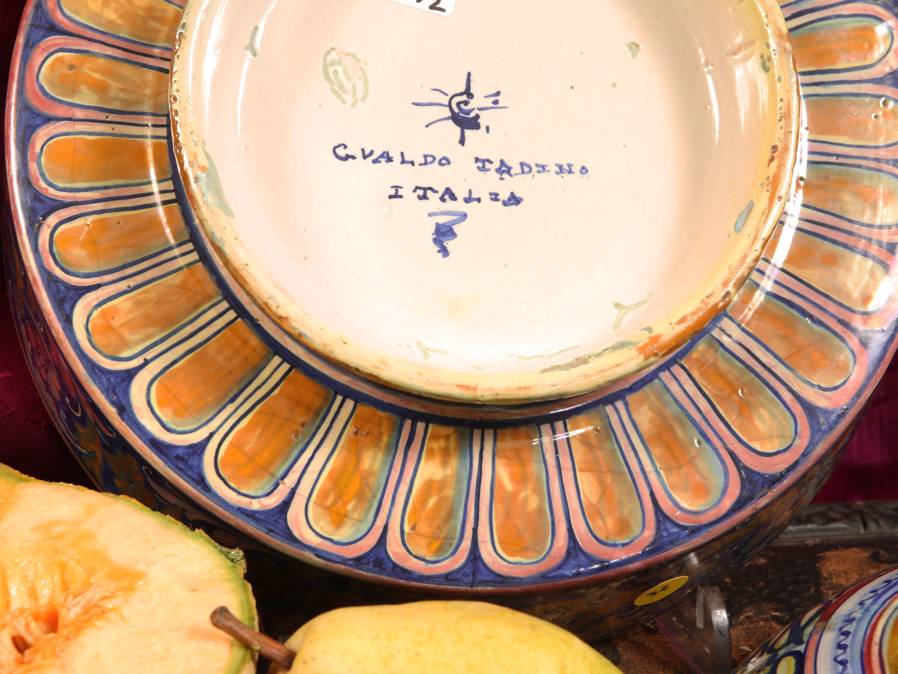 Piatto e Ciotola in Terracotta Smaltata, Alfredo Santarelli e Gualdo Tadino