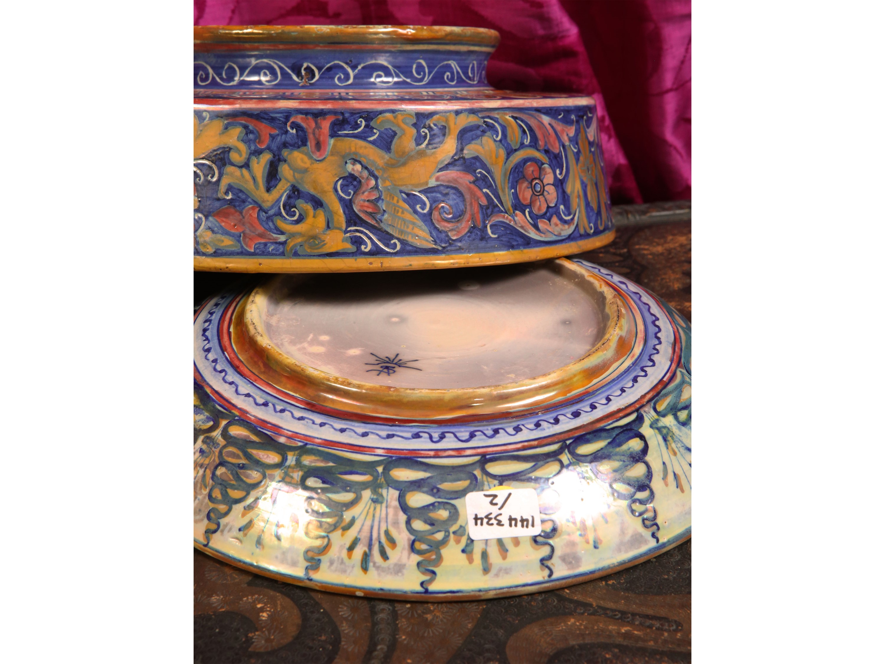 Piatto e Ciotola in Terracotta Smaltata, Alfredo Santarelli e Gualdo Tadino