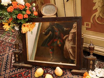 Caminiera in Legno Tenero Lumeggiata in Oro