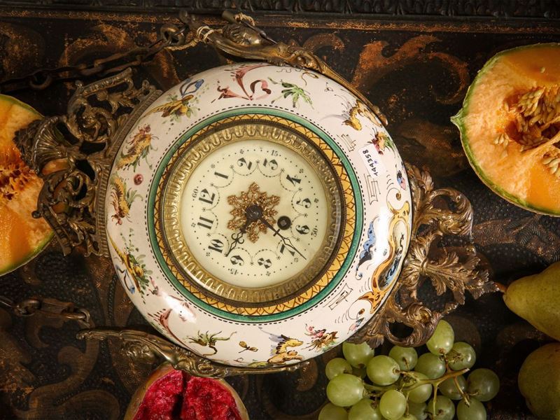 Orologio da Parete in Ceramica e Metallo