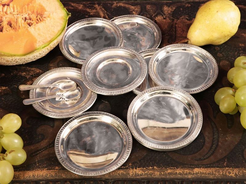 Serie di Dodici Sottobicchieri in Argento