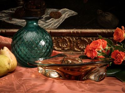 Vaso in Vestro Soffiato Verde Smeraldo, Venini 1994