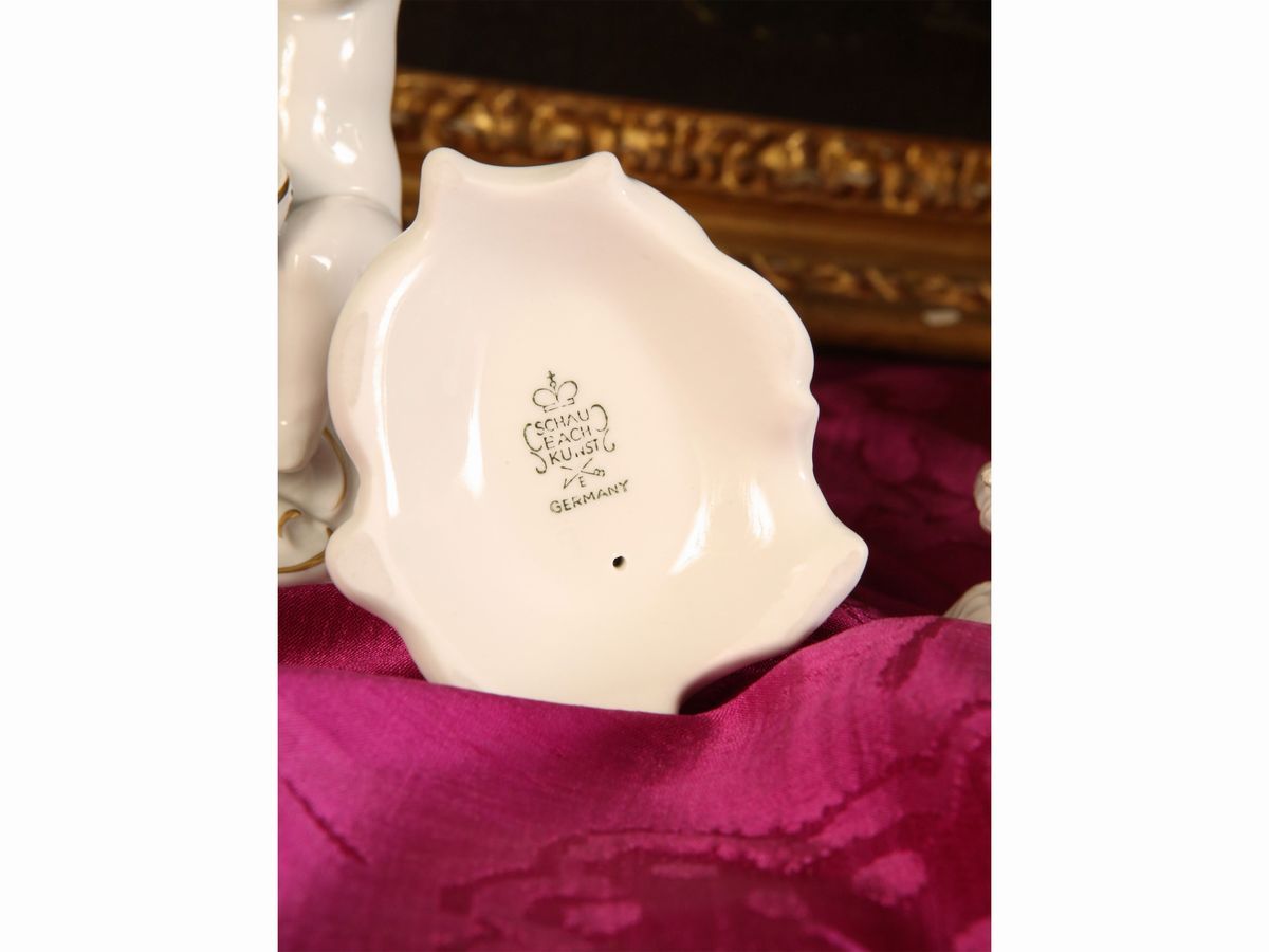 Serie di Cinque Puttini Musicanti in Ceramica