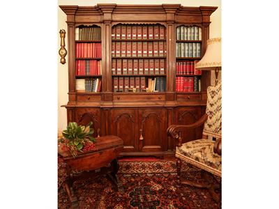 Libreria a Due Corpi in Noce