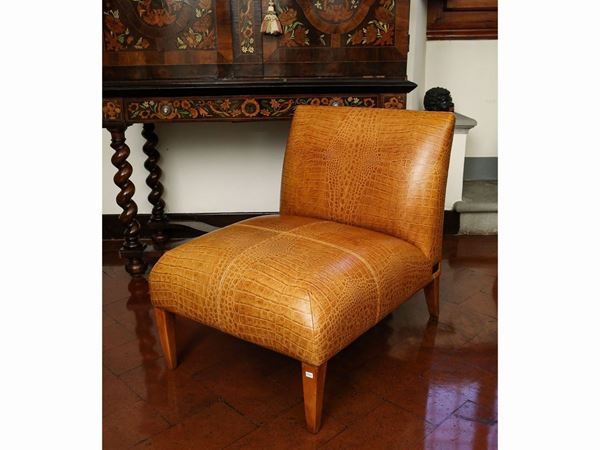 Low armchair, Fendi Casa  - Auction Furniture and Paintings from the Gamberaia Castle in Florence - Maison Bibelot - Casa d'Aste Firenze - Milano