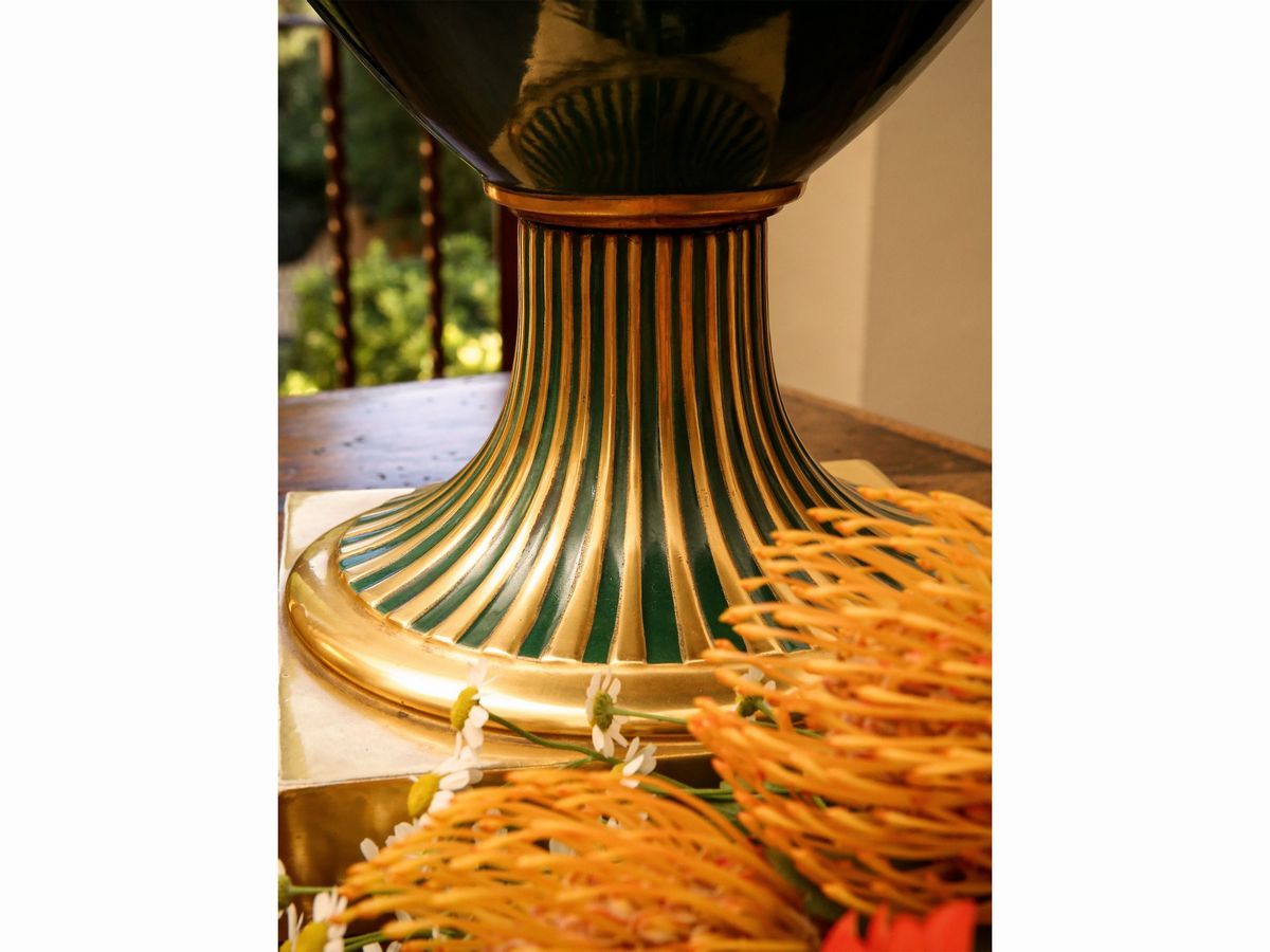 Grande Vaso Ad Anfora in Porcellana, Ginori, Serie "fioristi"