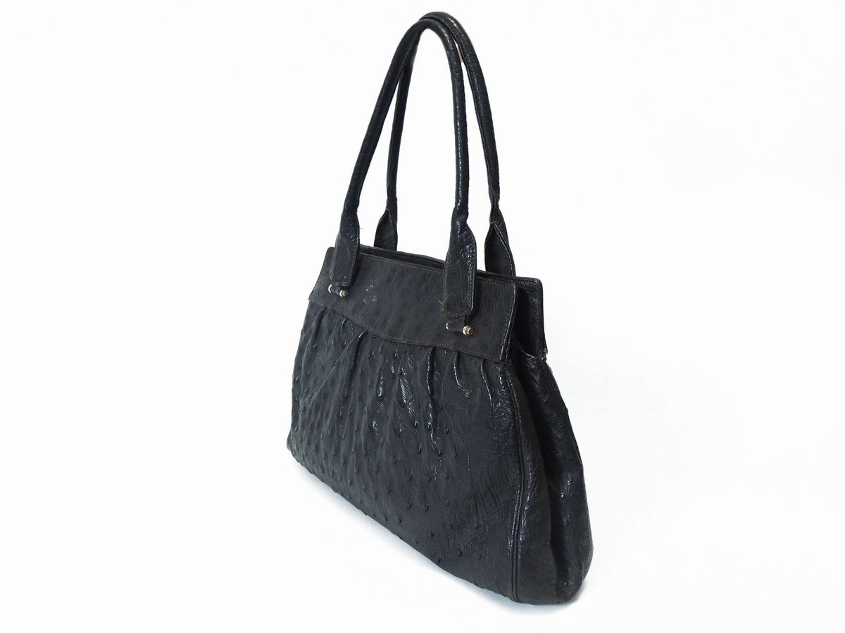 Borsa a Mano in Struzzo Marrone