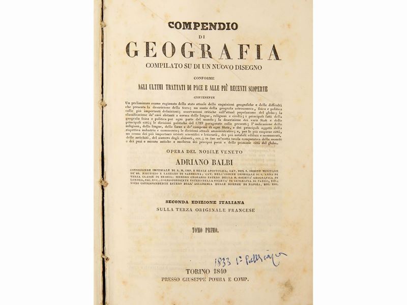 Adriano Balbi - Compendio di Geografia